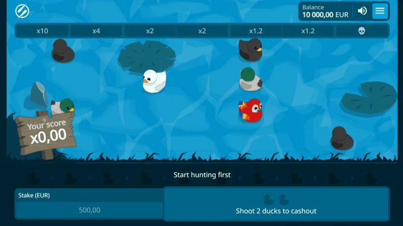 Exploding Ducks - 水面にアヒルがいるゲーム画面